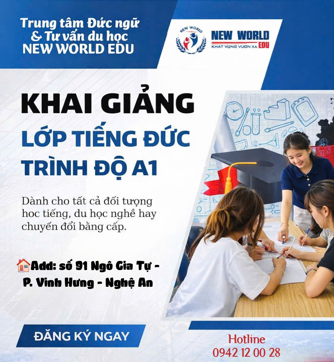 THÔNG BÁO TUYỂN SINH LỚP TIẾNG ĐỨC A1