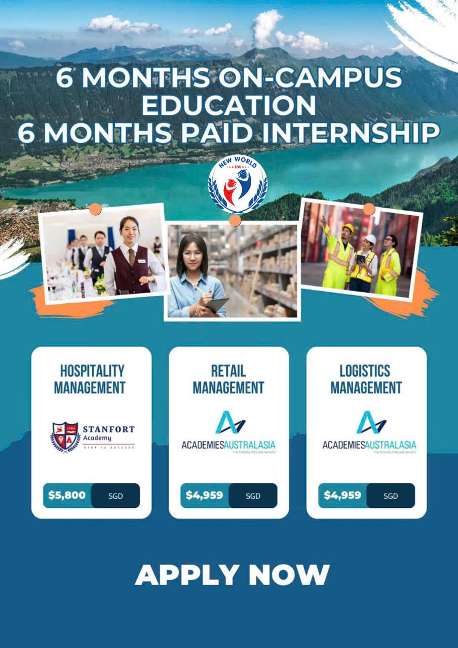 DU HỌC SINGAPORE 6 THÁNG HỌC 6 THÁNG THỰC TẬP CÓ LƯƠNG