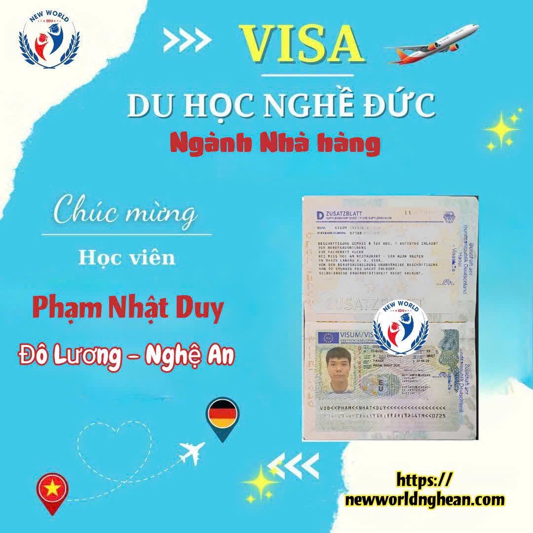 VISA ĐỨC “CẬP BẾN” THÀNH CÔNG - NƯỚC ĐỨC GỌI TÊN HỌC VIÊN NEW WORLD EDU